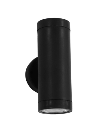 Heronia Απλίκα Τοίχου/Σπότ Εξωτερικού Χώρου Πλαστικό C-02 UP-DOWN Μαύρο 2GU10 LED 9Χ16cm 15-0036